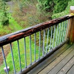 Deck Rebuilding Railing Before | Log Home Restoration | Builder | Repair | West Coast Restoration