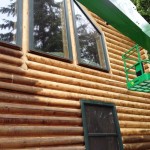 During Work Photo Back | Log Home Restoration | Builder | Repair | West Coast Restoration